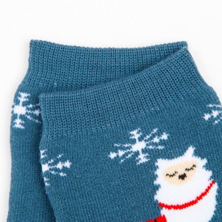 Terry socks, blue color/lama, size 23-25-2