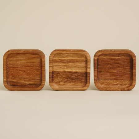Set of plates - stands of oak Sima -Land Home, 10 × 10 × 2 cm, 3 pcs