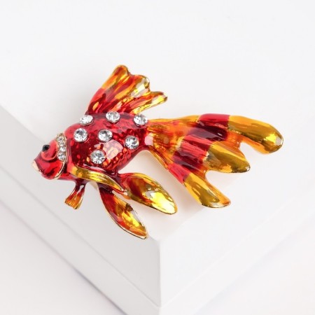 Brooch "Fish", color red-gold in gold-1