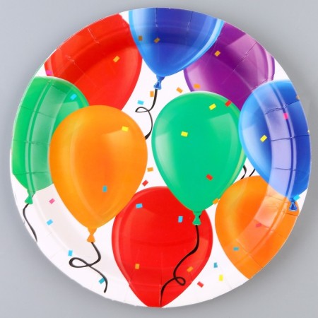 Paper "Balls" plate, in a set of 6 pcs., 23 cm
