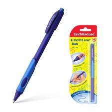 Ballpoint handle Erichkrause Ergoline Kids Ultra Glide, first-grader, ergonomic holder, Soft-Touch case, node 0.7 mm, blue, mix, blister