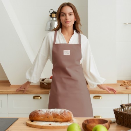 Apron Ethel "Kitchen" 60x70 cm, brown color, 100% cotton, sarzha 220 g/m2-1