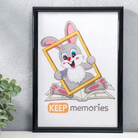 Photo frame plastic 21x30 cm black (189)-1