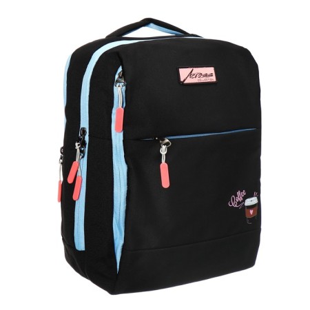 Youth backpack 39 x 26 x 10 cm, ergonomic back, Across G6, black/pink G-6-6-3