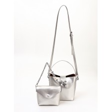 Women's bag, 27*7*12, lightning departure, belt lengths, silver
