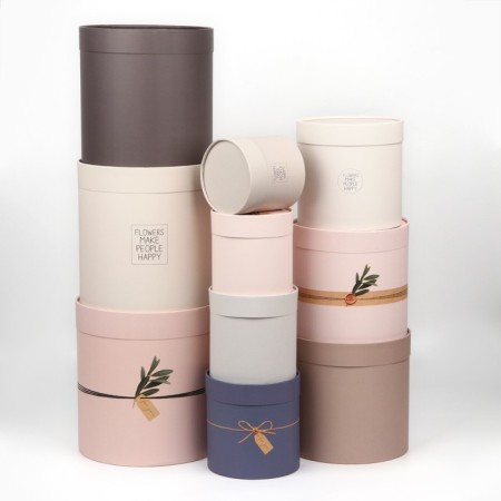 Set of round boxes 10 in 1, gift packaging, “eco”, 10 x 10 - 23.5 x 23.5 cm-1