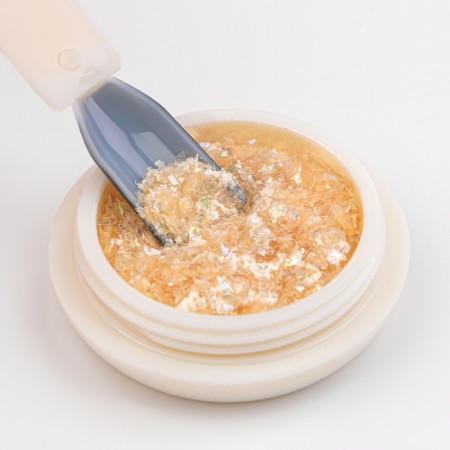 Opal powder for decor, in a jar, yellow color-3