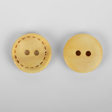 A set of wooden buttons "Circle", 2 punctures, d = 18 mm, 10 pcs, the color is light-beam-1