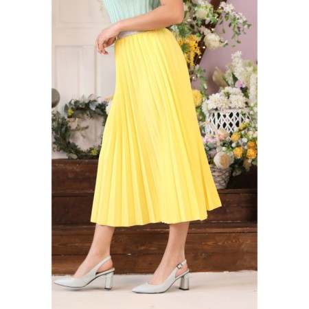 Women's skirt, size 48, yellow color-6