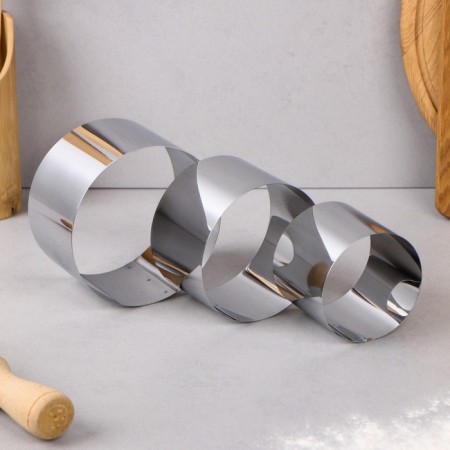 A set of baking forms and calculation "Circle", D-8, 10, 12, H- 6.5 cm, 3 pcs-5