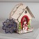 Christmas tree toy "House with a snowman", from batteries, a glow of warm white