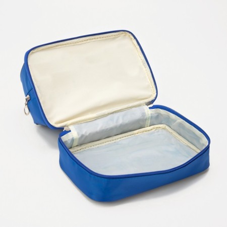 Cosmetic bag, 2 parts on zippers, blue color-2