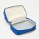 Cosmetic bag, 2 parts on zippers, blue color