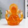 Souvenir Polystone "Ganesha - Indian Divine" Orange with gold 14x8x7 cm