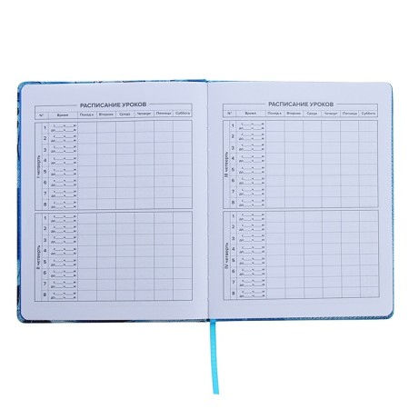 Universal Diary Grade 1-11, 48 sheets "jeans", a solid cover of artificial leather, lam-7
