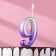 Candle for the cake "Oval", number "9", 5.5 cm, silver-sir