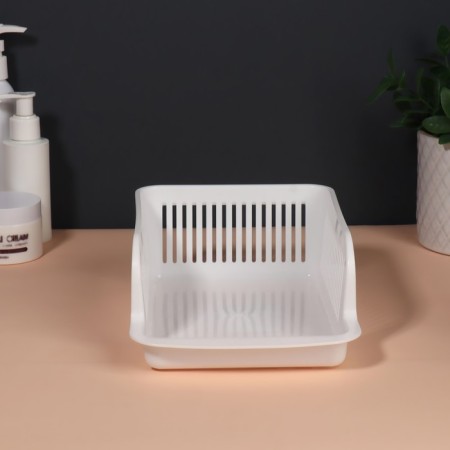 Organizer for storing cosmetic supplies "Prestige", 2 sections, 23 × 16.1 cm, white color-8