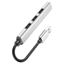 Adapter Hoco HB26, 4 V 1, USB - USB3.0/USB2.0*3, cable length 13 cm, silver