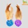 A toy for cats "Ball from a vine with a pen", 3.8 cm, blue/purple