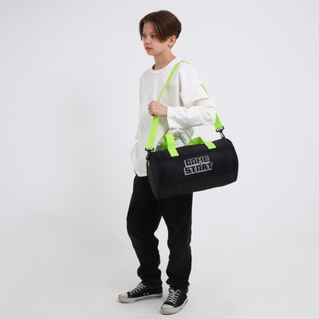Sports bag Game Start, 40x24x21, lightning department, long belt, black color-7