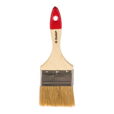 Brush flat bison 4-01003-075, natural bristles, wooden pen, 75mm