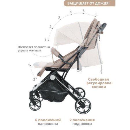 Stroller walking children's indigo trip, beige color-2