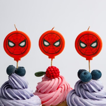 Candle for the cake "Happy Birthday!", 5 pieces, Spider-Man-1