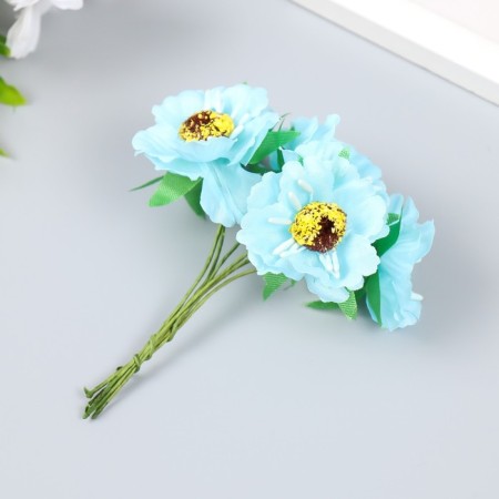Decor for creativity "Begonia" (1 set = 1 bouquet) in the bouquet 6 colors d = 3.7 cm 10x3.5 cm mix-4