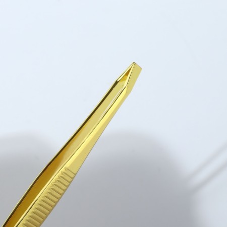 Direct, wide tweezers, 8.5 cm, golden color-2