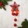 Decoration New Year's "Cozy Fairy Tale" Balls Patterned star, 12x29 cm, red