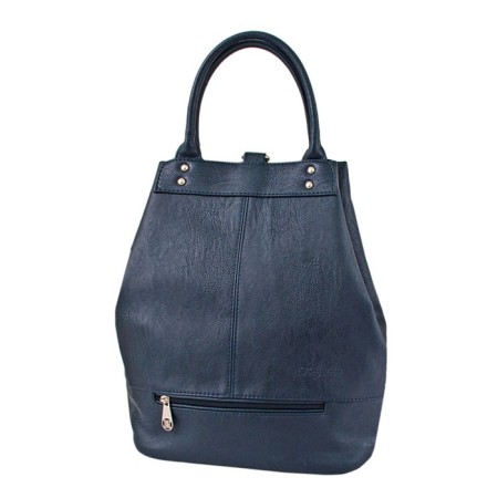 Women's backpack, artificial leather, blue 28x17.5x35 cm