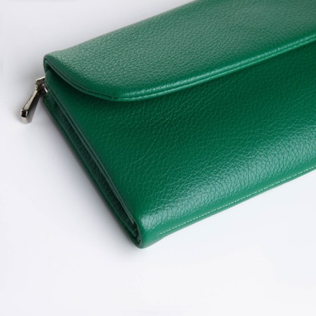 Women's wallet on magnet, green color-2