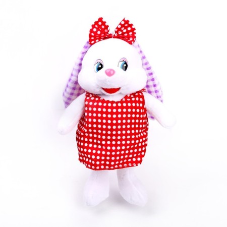 Soft toy "Bunny with a bow in peas"-3