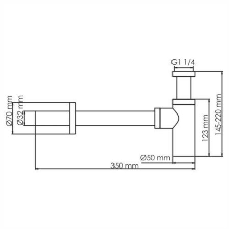 Siphon for the Wasserkraft A172 sink, 1 1/4 "x 32 mm, brass," weapons steel "-1