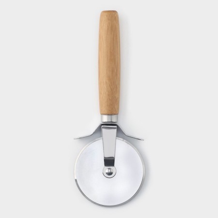 Pizza delivery board, D = 32 cm, complete with a knife, bamboo, stainless steel-5