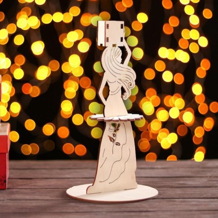 Wooden napkin "Indian beauty", with a stand under toothpicks, 25 × 13 × 13 cm-12