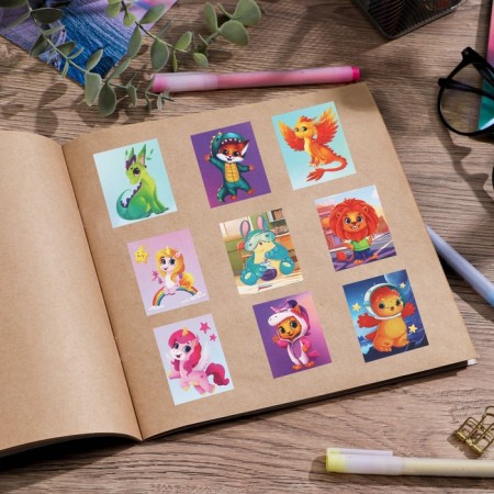 A set of paper stickers "Fiction", 10 pieces, 11 x 15.5 cm-9