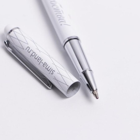 Metal pen with a cap “Happy New Year!”, Metal, blue paste, 0.8 mm-3