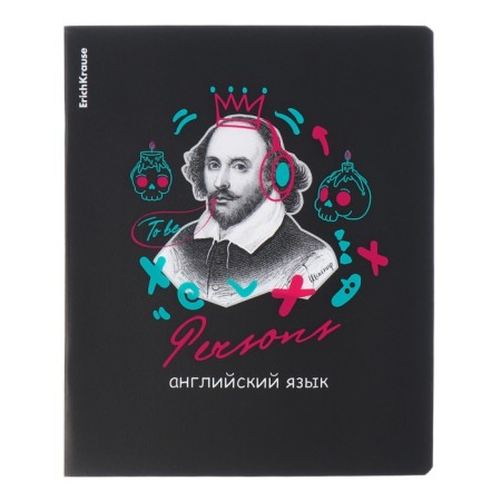 A set of subject notebooks of 48 sheets, 12 pieces, Erichkrause "Persons", plastic cover, coated cardboard, Bloc Offset 100%, info-block-14