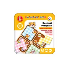 Головоломка магнитная в жестяной коробочке «Веселый официант»