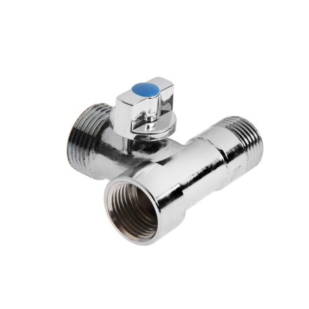 Ballic zein tap, for connecting household appliances, 3 passing, 1/2 "x3/4" x1/2 ", brass-2