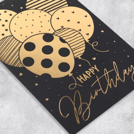Congratulatory card "Happy Birthday", black craft, 10 x 15 cm-2