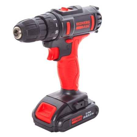 Redverg SD18LE/1-2 BASIC, 18 V, Li-Lon, 2 Ach, 20 Nm, 350/1400 rpm.