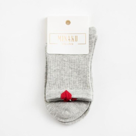 Women's socks minku "hearts", gray color, size 36-39 (23-25 ​​cm)-2