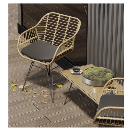 Coffee table Vetle, 800 × 400 × 400 mm, beige color / black-8