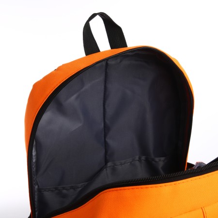 School backpack, 2 lightning departments, 3 pockets, black/orange color-5