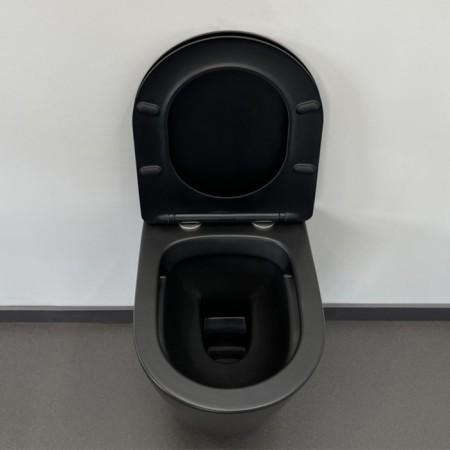 Comforty 105 MV toilet seat, SoftClose duroplast is thin, quick -saturated, black matte color-2