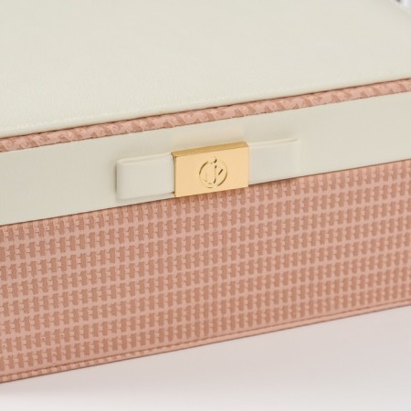 Casket to the leatherette for jewelry "Bow" white-pink 17x23.5x10 cm-5