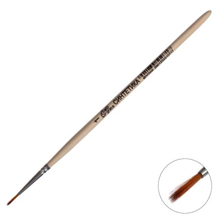 Circle brush Round No. 1 (clip diameter 1 mm; hair length 10 mm), wooden handle, calligrata-3