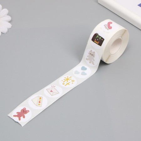 Stick Paper "Cat and Bear" d = 2.5 cm 500 pcs in a roll 3x5x5.5 cm-3